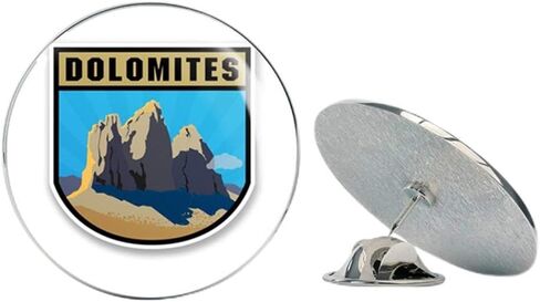 Dolomites Round Metal 0.75" Lapel Pin Hat Shirt Pin Tie Tack Pinback in Saudi Arabia