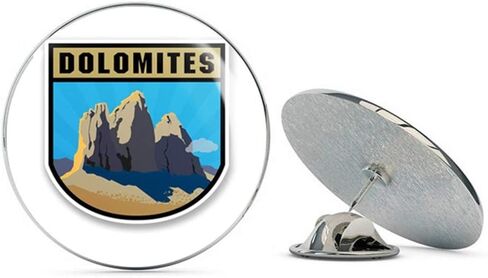 Dolomites Round Metal 0.75" Lapel Pin Hat Shirt Pin Tie Tack Pinback in Saudi Arabia