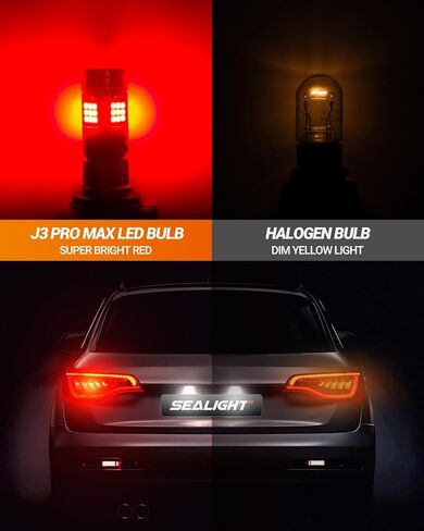 7443 7440 LED Brake Lights Bulbs, T20 Red Bulb Anti Hyper Flash With Turbo Fan, 30W 3200LM Super Bright Replacement for Stop Blinker Tail Brake Lights, ONLY Standard Socket, Pack of 2 in Kuwait