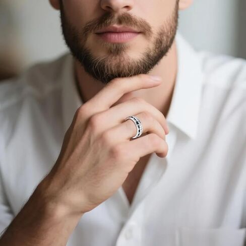Men's Wedding Rings 925 Sterling Silver Ring Celtic Knot White AAAAA Cubic Zirconia Size 8-12 Engagement Promise Ring for Men Silver Band Ring in Saudi Arabia