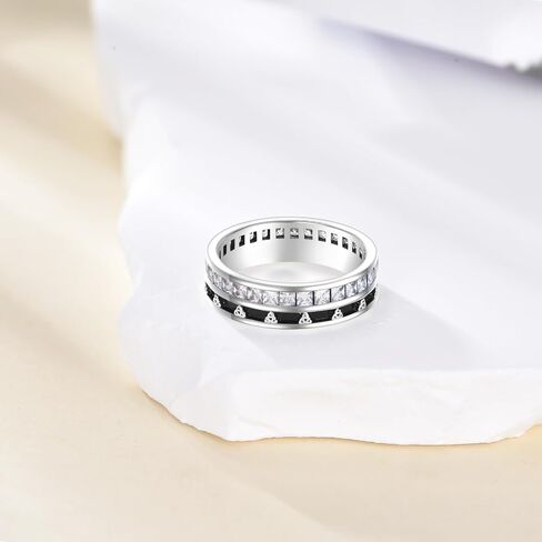 Men's Wedding Rings 925 Sterling Silver Ring Celtic Knot White AAAAA Cubic Zirconia Size 8-12 Engagement Promise Ring for Men Silver Band Ring in Saudi Arabia
