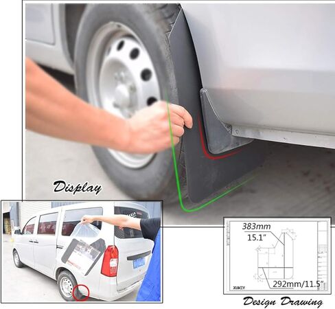 مجموعة اللوحات الطينية العالمية المكونة من 4 قطع للشاحنات/سيارات الدفع الرباعي - أسود/أحمر، براغي مثبتة مسبقًا، حماية من رذاذ الطين، واقي من الطين على الطرق الوعرة مع مشابك قابلة للتعديل | تصميم مقاوم للطقس شديد التحمل in Kuwait