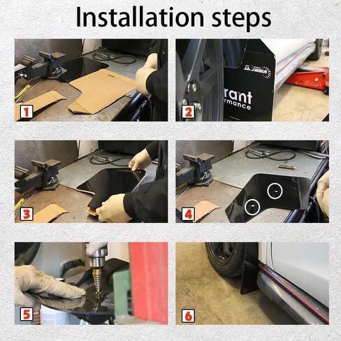 مجموعة اللوحات الطينية العالمية المكونة من 4 قطع للشاحنات/سيارات الدفع الرباعي - أسود/أحمر، براغي مثبتة مسبقًا، حماية من رذاذ الطين، واقي من الطين على الطرق الوعرة مع مشابك قابلة للتعديل | تصميم مقاوم للطقس شديد التحمل in Kuwait