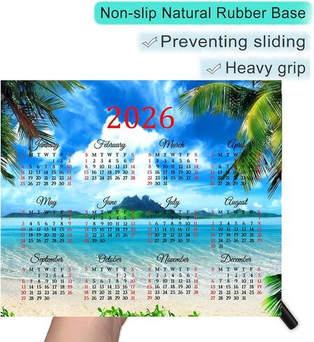 2025 Calendar HD Font Tropical Beach Coconut PalmTrees Mouse Pad,Non-Slip Personalized Rectangular, Size: 9.5 x 7.9 inches…… in Saudi Arabia