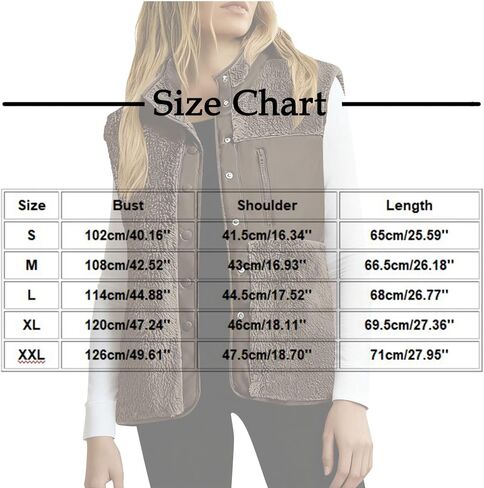 Womens Fleece Vest Lightweight Sleeveless Plus Size Vests Jacket with Pockets Fall Winter Warm Fashion Coat Outerwear in Kuwait