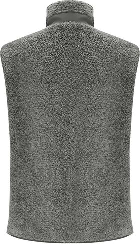 Womens Fleece Vest Lightweight Sleeveless Plus Size Vests Jacket with Pockets Fall Winter Warm Fashion Coat Outerwear in Kuwait