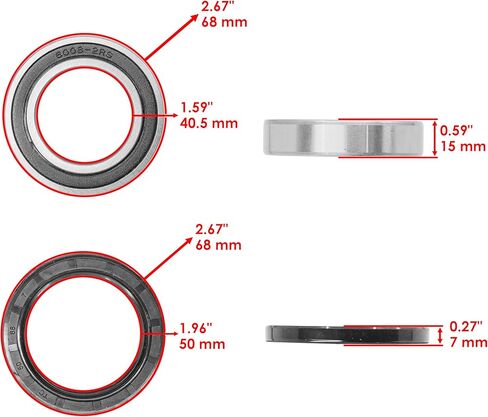 Caltric Rear Axle Hub Repair Kit Compatible with Suzuki Lt-Z400 Ltz400 Ltz400Z Quadsport Z400 2003-2008 in Saudi Arabia