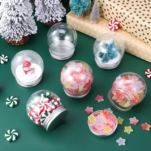 Homoyoyo 40 قطعة سنو غلوب برطمان 2.75 × 2.36 × 2.36 بوصة DIY للحفلات المفضلة قبة شفافة على شكل أرض ثلجية للحيوانات الأليفة قبة عيد الميلاد للأولاد والبنات غطاء برغي صغير للحرف المائية ديكور المنزل 150 مل كأس بلاستيكي فارغ in Kuwait