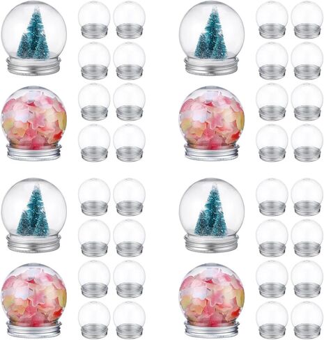 Homoyoyo 40 قطعة سنو غلوب برطمان 2.75 × 2.36 × 2.36 بوصة DIY للحفلات المفضلة قبة شفافة على شكل أرض ثلجية للحيوانات الأليفة قبة عيد الميلاد للأولاد والبنات غطاء برغي صغير للحرف المائية ديكور المنزل 150 مل كأس بلاستيكي فارغ in Kuwait