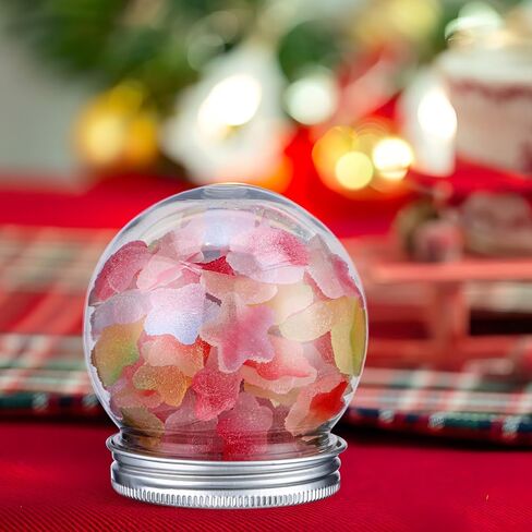 Homoyoyo 40Pcs Snow Globe Jar 2.75X2.36X2.36Inch DIY Party Favor Dome Clear Snow Earth PET Dome Christmas for Boys Girls Mini Screw Off Cap Waters Crafts Home Decor 150ml Empty Plastic Goblet in Saudi Arabia