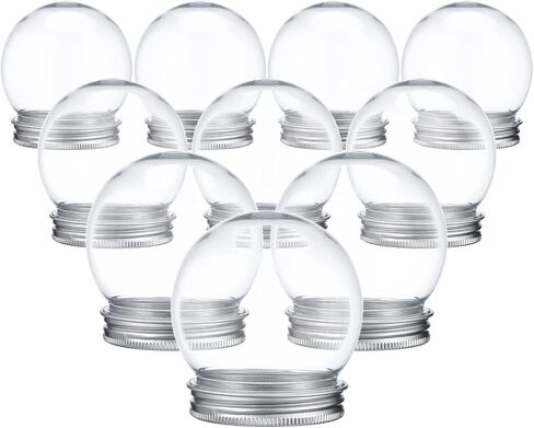 Homoyoyo 40Pcs Snow Globe Jar 2.75X2.36X2.36Inch DIY Party Favor Dome Clear Snow Earth PET Dome Christmas for Boys Girls Mini Screw Off Cap Waters Crafts Home Decor 150ml Empty Plastic Goblet in Saudi Arabia