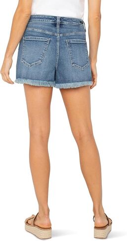 Liverpool Women's Christine High Rise A-line Short with Exposed Button & Fray Hem in Saudi Arabia