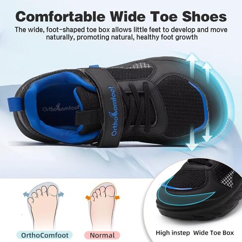 Boys Girls Kids Orthopedic Tennis Shoes: Wide Toe Box Comfortable Casual Arch Support Plantar Fasciitis Running Sneakers, Orthotic Athletic School Sport Walking Shoes for Foot and Pain Relief in Saudi Arabia