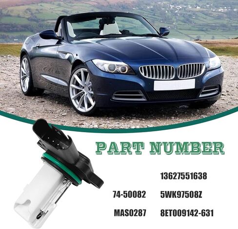 مستشعر MAF لتدفق الهواء الشامل، مستشعر MAF لـ 128i 328i 528i X3 X5 Z4 2.5L 3.0L L6 - يستبدل OE 13627551638 5WK97508Z MAS0287 in Saudi Arabia