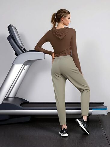 Women's Athletic Joggers-Quick Dry Stretch Loose Sweatpants with Zipper Pockets for Workout & Casual Wear in Saudi Arabia