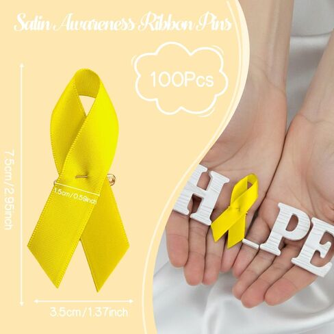 100 قطعة دبوس الشريط السرطان شريط التوعية دبابيس البوليستر الساتان دبابيس للحدث الخيري الناجي حملة تفضل الإمدادات in Kuwait