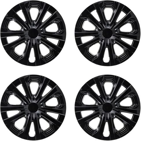 Hubcaps Wheel Covers Fit for 2016-2022 Toyota Prius & 2017-2022 Prius Prime & 2020-2024 Corolla Hybrid Wheel Rim Covers, Snap On Installation (15-inch Set of 4 Pcs) (Glossy Black) in Saudi Arabia