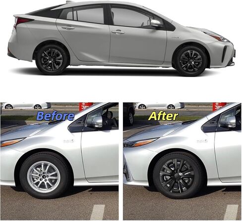 Hubcaps Wheel Covers Fit for 2016-2022 Toyota Prius & 2017-2022 Prius Prime & 2020-2024 Corolla Hybrid Wheel Rim Covers, Snap On Installation (15-inch Set of 4 Pcs) (Glossy Black) in Saudi Arabia