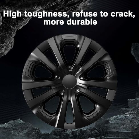 Hubcaps Wheel Covers Fit for 2016-2022 Toyota Prius & 2017-2022 Prius Prime & 2020-2024 Corolla Hybrid Wheel Rim Covers, Snap On Installation (15-inch Set of 4 Pcs) (Glossy Black) in Saudi Arabia