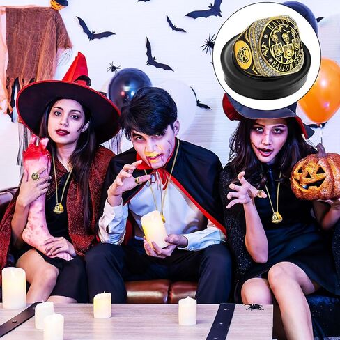 6 مجموعة من حلقات الكأس لبطولة الهيكل العظمي للهالوين من Highergo لأفضل مسابقة تنكرية وأكثر تسلية مع سلسلة رقبة للعرض وحلقة بطولة الخفافيش لجائزة الفائز بزي الهالوين in Kuwait