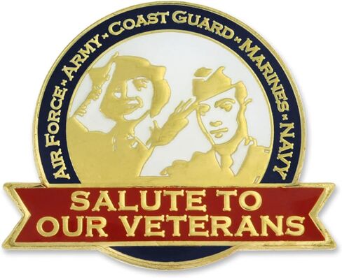 PinMart Salute to Our Veteran's Military Jewelry Lapel Pin w/Magnetic Backing in Saudi Arabia