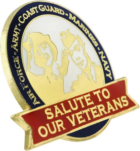PinMart Salute to Our Veteran's Military Jewelry Lapel Pin w/Magnetic Backing in Saudi Arabia