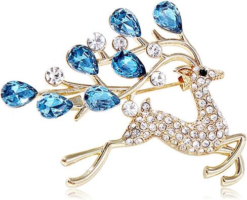 Christmas JOY Brooches Pin for Women, Santa Candy Cane Brooch Christmas Gift Jewelry Wreath Reindeer，Christmas Deer Butterfly Elk Crystal Pins in Kuwait