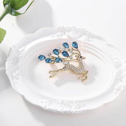 Christmas JOY Brooches Pin for Women, Santa Candy Cane Brooch Christmas Gift Jewelry Wreath Reindeer，Christmas Deer Butterfly Elk Crystal Pins in Kuwait