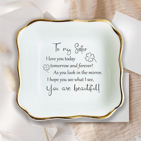 To My Sister In Law Gift Ring Dish, Jewelry Dish, Thank You Gift, Bridesmaids Gift, Sister Gifts, Bestie Gift, Friend Gifts, Friendship Gifts, Sister In Law Gift, Wedding Day Gift, Maid of Honor Gift in Kuwait