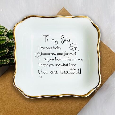 To My Sister In Law Gift Ring Dish, Jewelry Dish, Thank You Gift, Bridesmaids Gift, Sister Gifts, Bestie Gift, Friend Gifts, Friendship Gifts, Sister In Law Gift, Wedding Day Gift, Maid of Honor Gift in Kuwait