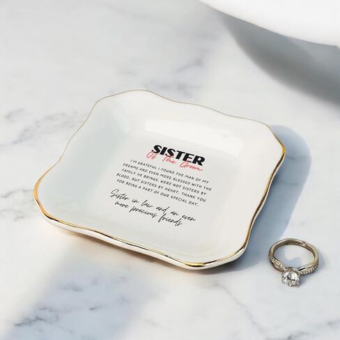 To My Sister In Law Gift Ring Dish, Jewelry Dish, Thank You Gift, Bridesmaids Gift, Sister Gifts, Bestie Gift, Friend Gifts, Friendship Gifts, Sister In Law Gift, Wedding Day Gift, Maid of Honor Gift in Kuwait