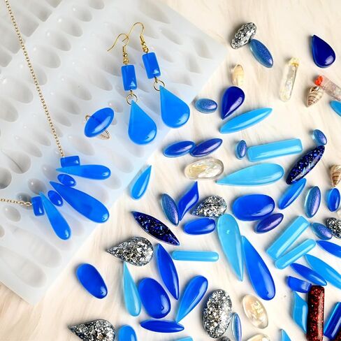 (4 Pack) Resin Earring Molds, Resin Jewelry Molds Variety Shape Flower Leaf Earring Silicone Pendant Molds for Women Girls Epoxy Resin Earrings in Kuwait