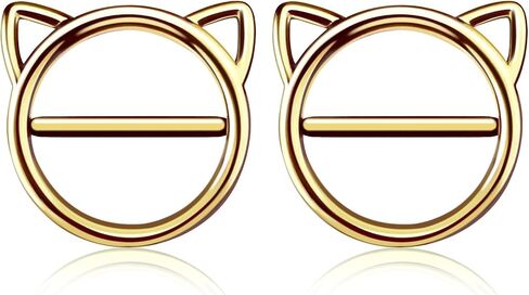 CM Crareesi Mania Black Nipple Rings, 316L Surgical Steel Nipple Piercing Jewelry, 14G Cat Nipple Clicker Ring for Women in Saudi Arabia