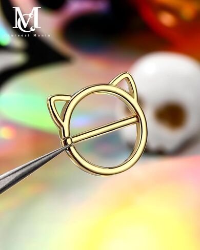 CM Crareesi Mania Black Nipple Rings, 316L Surgical Steel Nipple Piercing Jewelry, 14G Cat Nipple Clicker Ring for Women in Saudi Arabia