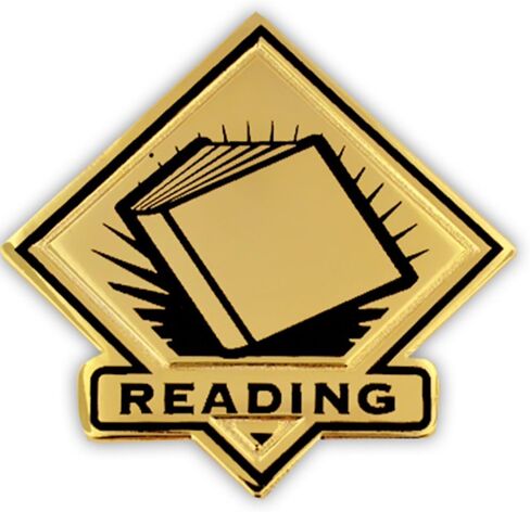 PinMart Black and Gold Reading Student School Teacher Lapel Pin in Saudi Arabia