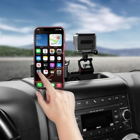 حامل تثبيت للهاتف Dash لـ 2012-2018 Jeep Wrangler JK JKU غير محدود منزلق للسكك الحديدية وملحقات داخلية متوافقة مع كاميرا GoPro Action والهاتف الخلوي in Kuwait