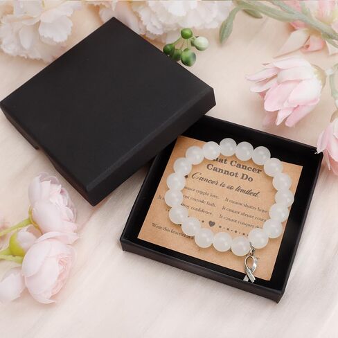 Natural Stone Healing Bracelets for Women Men Inspirational Gifts for Women Cancer Gifts for Public Social Public Event Support Fundraising in Saudi Arabia