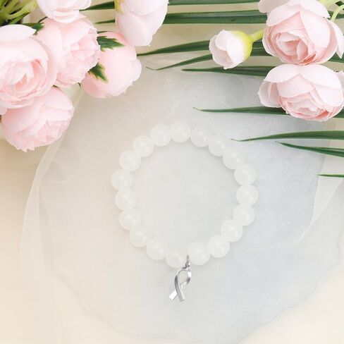 Natural Stone Healing Bracelets for Women Men Inspirational Gifts for Women Cancer Gifts for Public Social Public Event Support Fundraising in Saudi Arabia