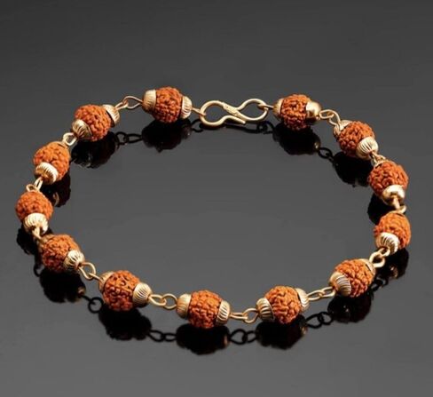 Unisex Authentic Rudraksha Bracelet – 5 Mukhi Rudraksha Beads for Spiritual Healing, Meditation & Protection – Adjustable Elastic Fit – The Berg Peak in Saudi Arabia