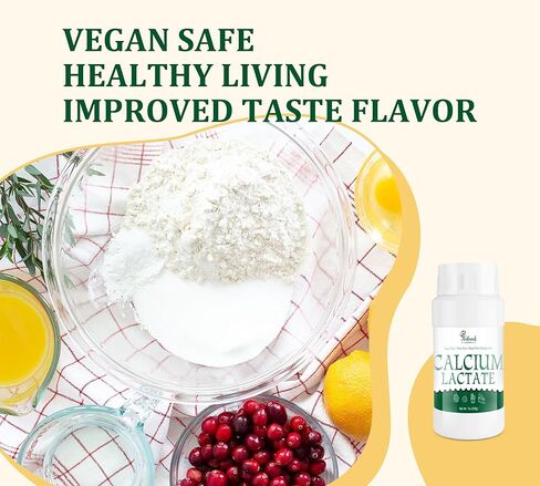 7 oz Calcium Lactate Powder, 100% Pure Calcium Lactate, Food Grade for Keep Shape of Food, Helps Neutralize Food Acidity, Suitable for Dairy Products, Breads, Pastries, Bake, Gluten-Free & Vegan in Kuwait