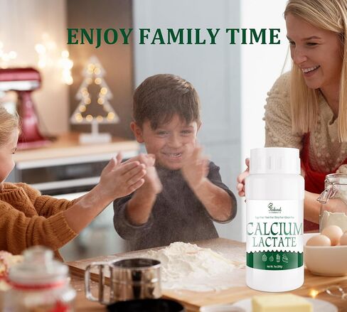 7 oz Calcium Lactate Powder, 100% Pure Calcium Lactate, Food Grade for Keep Shape of Food, Helps Neutralize Food Acidity, Suitable for Dairy Products, Breads, Pastries, Bake, Gluten-Free & Vegan in Kuwait