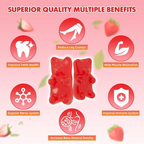 Calcium Citrate Gummies 1200 mg, Calcium Supplement for Women & Men, Ultimate Absorption Calcium Gummies for Bone, Muscle & Immune Support, Strawberry Flavor, 60 Count in Saudi Arabia