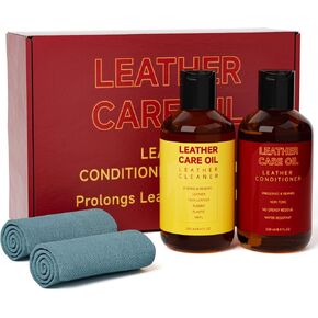Leather Cleaner and Conditioner, Interior Car Cleaner Conditioner Kit with 2 Cloths for Car Couch Home Furniture Leather Care Repair, Help Prevent Cracking Fading and Restore with a Honey Rich Shine in Saudi Arabia