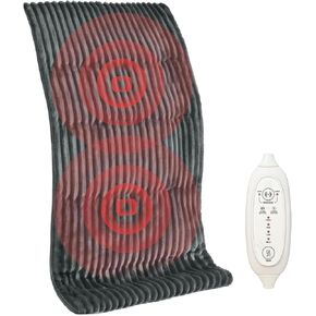 وسادة تسخين مرجحة للتدليك الحراري لتخفيف آلام الظهر، وسادة تسخين كهربائية مرجحة مع اهتزازات تدليك 12 بوصة × 24 بوصة 3.7 رطل خرزات غير سامة خالية من مادة BPA، 4 إعدادات للحرارة، 4 أوضاع للتدليك، إيقاف تلقائي لمدة ساعتين in Kuwait