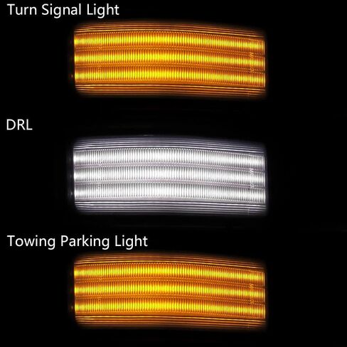 Astra Depot 2X Switchback أبيض وديناميكي كهرماني LED مرآة جانبية للسحب مؤشر إشارة الانعطاف DRL مصباح وقوف السيارات متوافق مع Ford F150 F250 F350 F450 F550 2015-2022 2023، عدسات دخان in Saudi Arabia