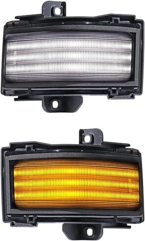 Astra Depot 2X Switchback أبيض وديناميكي كهرماني LED مرآة جانبية للسحب مؤشر إشارة الانعطاف DRL مصباح وقوف السيارات متوافق مع Ford F150 F250 F350 F450 F550 2015-2022 2023، عدسات دخان in Saudi Arabia