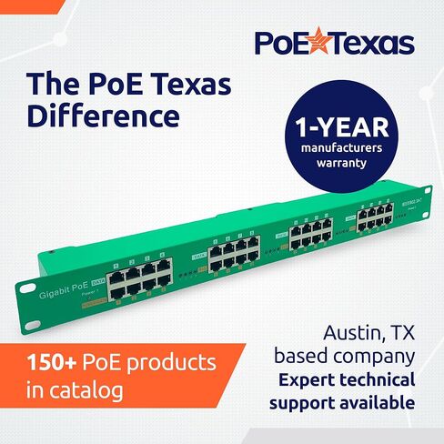 PoE Texas 4 Port PoE/PoE+ Injector with 56V 120W Power Supply - Gigabit Injector - Active Mode A Power Over Ethernet Multi Port PoE Adapter - Supports 4 PoE (802.3af or at) up to 60 watts in Kuwait
