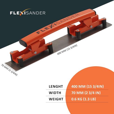 Hand-held flexible sanding block Flexisander FSB019071, 7 3/4 x 2 3/4 in, sanding curved surfaces, fastening system, vehicle body repairers, shipbuilders, composite, woodworking, change of abrasive in Saudi Arabia