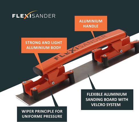 Hand-held flexible sanding block Flexisander FSB019071, 7 3/4 x 2 3/4 in, sanding curved surfaces, fastening system, vehicle body repairers, shipbuilders, composite, woodworking, change of abrasive in Saudi Arabia