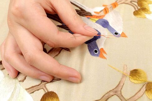 SpecialArt 100% تطريز حريري مصنوع يدويًا مجموعة لوحات للتعليق على الحائط لحفلات الزفاف الحب اليوسفي البط أزهار الكرز 21061WF، 13*13*0.8 بوصة in Kuwait